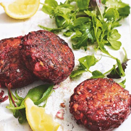 Beetroot burgers with feta