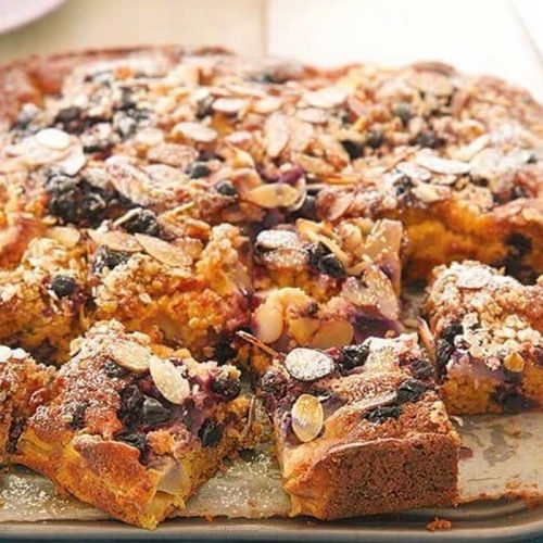 Blueberry and apple ginger slice