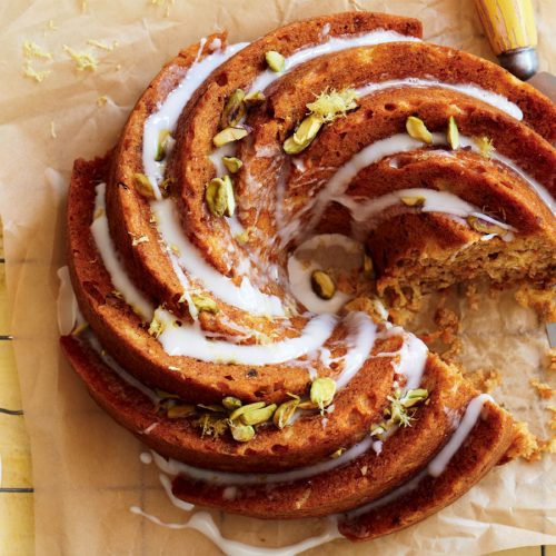 Carrot, honey and pistachio cake