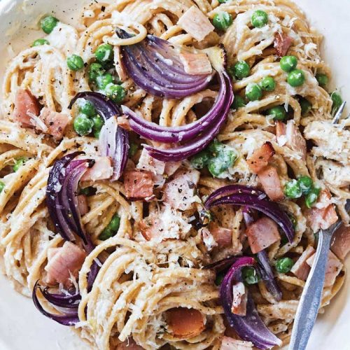 Cheesy cauliflower carbonara