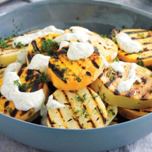 Cumin potatoes with dill sour cream