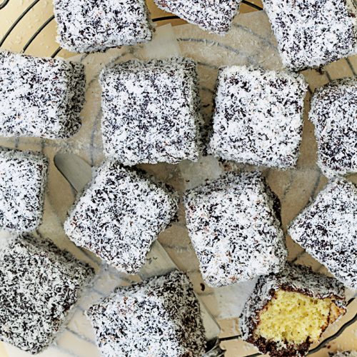 Gluten-free chocolate lamingtons