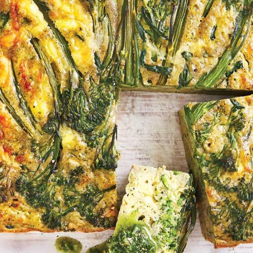 Green veggie slice with pesto