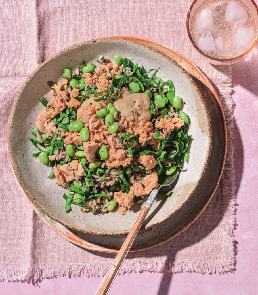 Bean tuna and hummus bowl