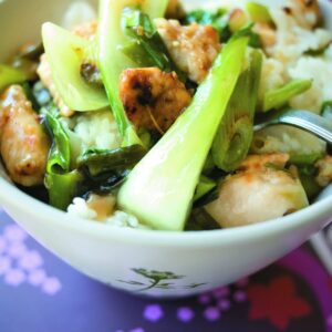 Lemon and honey chicken with lemongrass rice