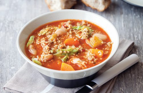 Mediterranean vege and quinoa soup