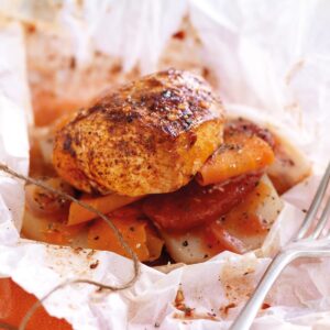 Moroccan-scented baked chicken
