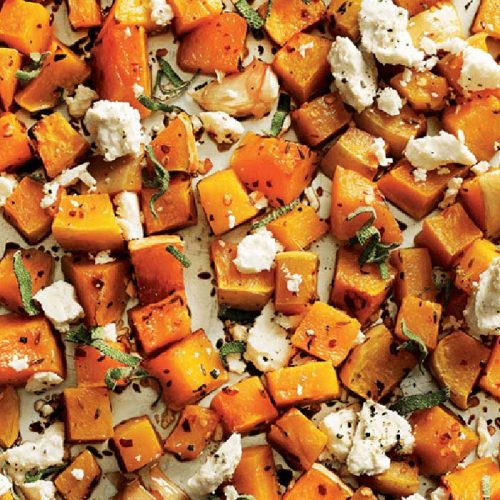 Butternut pumpkin and feta salad