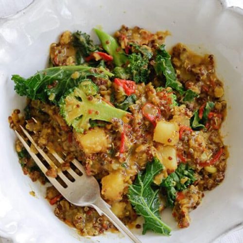 Spicy lentil and quinoa risotto