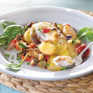 Ratatouille-style summer fish bake