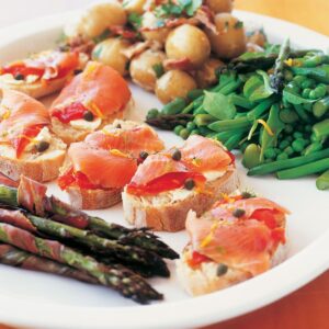 Smoked salmon and roast capsicum toast