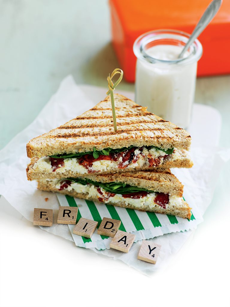 Spinach, ricotta and tomato toastie
