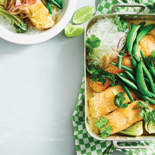 Thai green curry fish bake