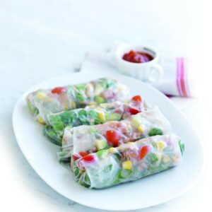 Tuna and avocado rice paper wraps