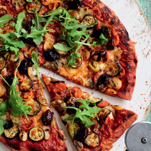 Healthy vegetarian pizza