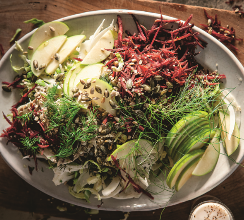 Seedy Brussels sprouts slaw